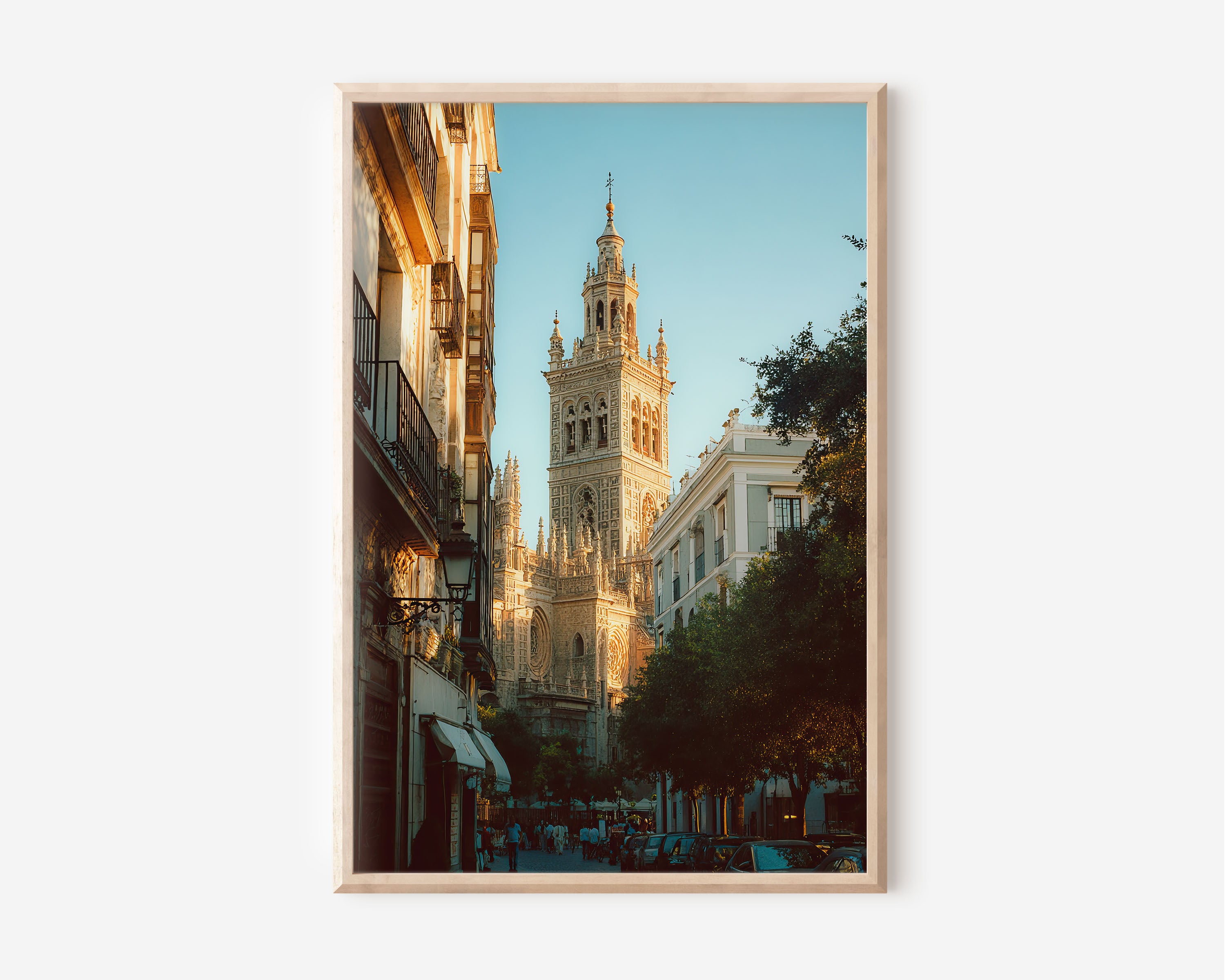 Seville Cathedral Giralda Wall Art Print | Spain Andalusia Old Town Street Photography | Spanish Travel Poster | Warm Mediterranean Home Decor