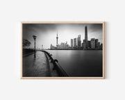 Shanghai Skyline The Bund Black & White Wall Art