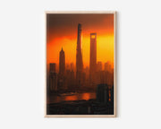 Shanghai Tower & SWFC Inferno | Skyline Sunset Wall Art Print