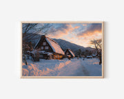 Shirakawa-go Snow Village Print – Japanese Winter Wall Art