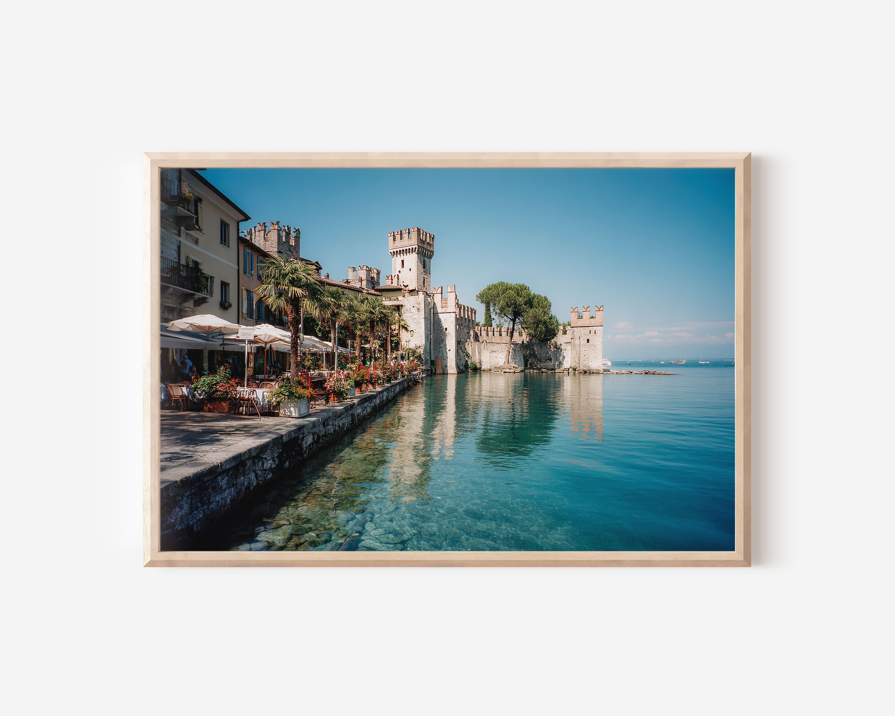 Sirmione Castle Wall Art – Lake Garda Italy Historic Lakeside Fortress