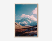 Snow Mountain Landscape Wall Art Print | Alpine Scenic Canvas Decor