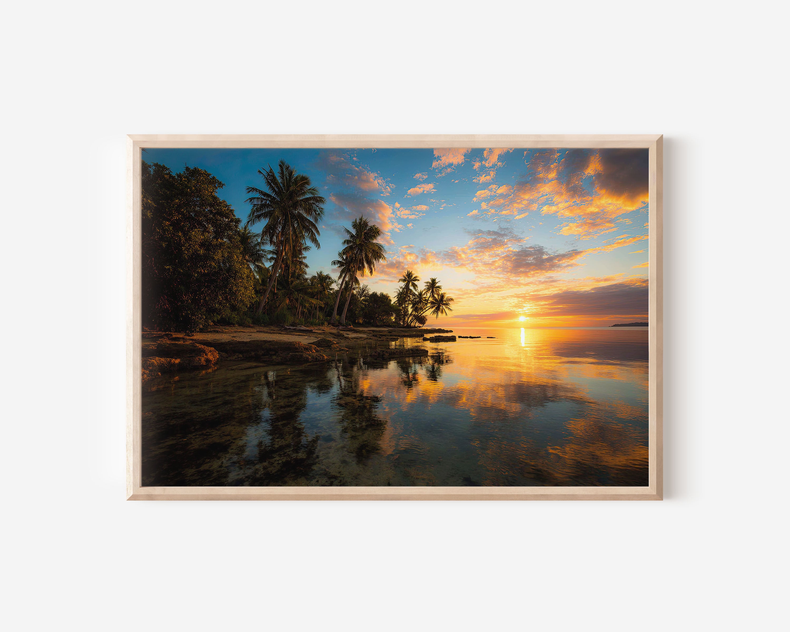 Solomon Islands Sunset Beach Wall Art Print | Tropical Ocean Paradise Photography