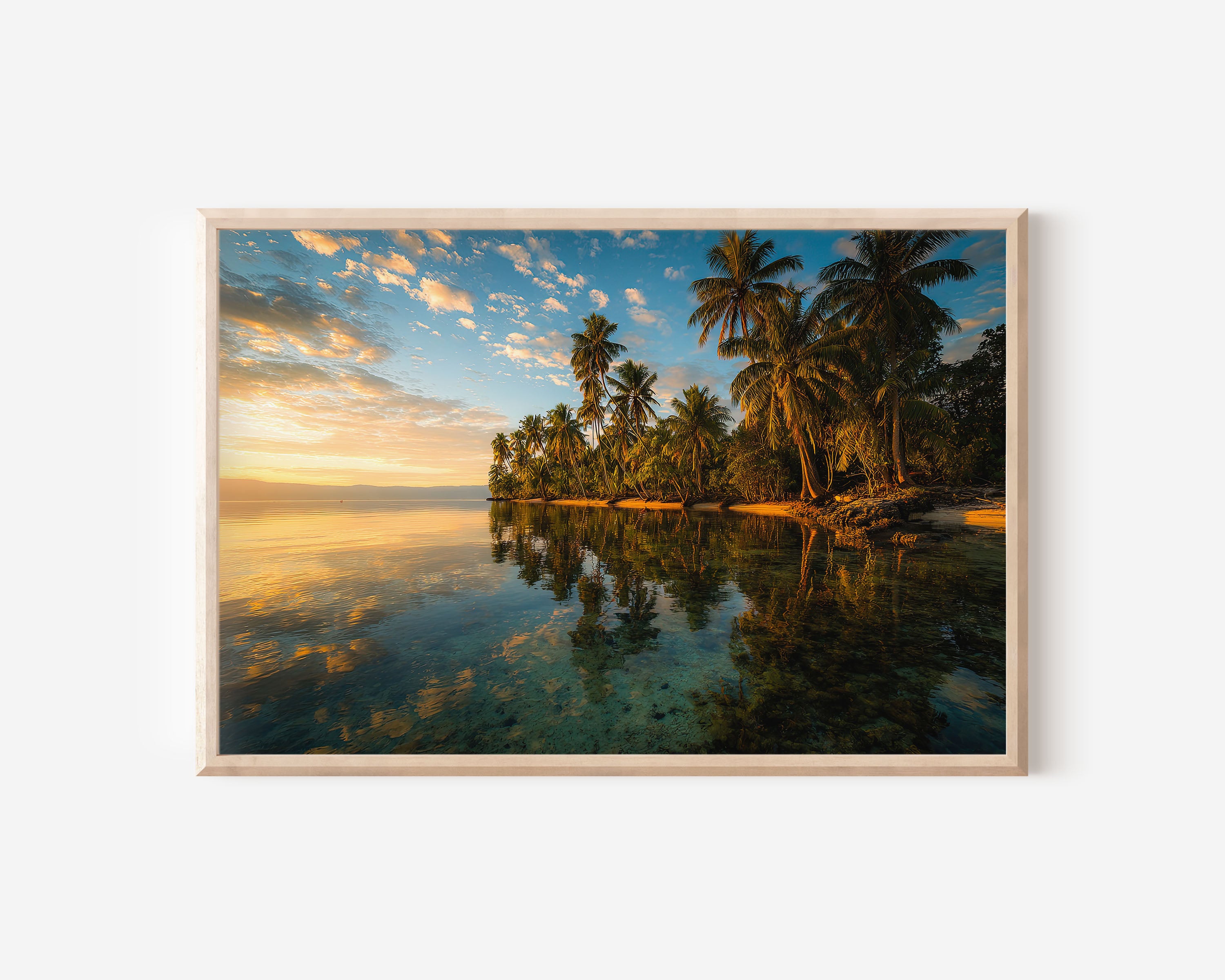 Solomon Islands Tropical Lagoon Wall Art Print | Palm Tree Island Paradise Photography