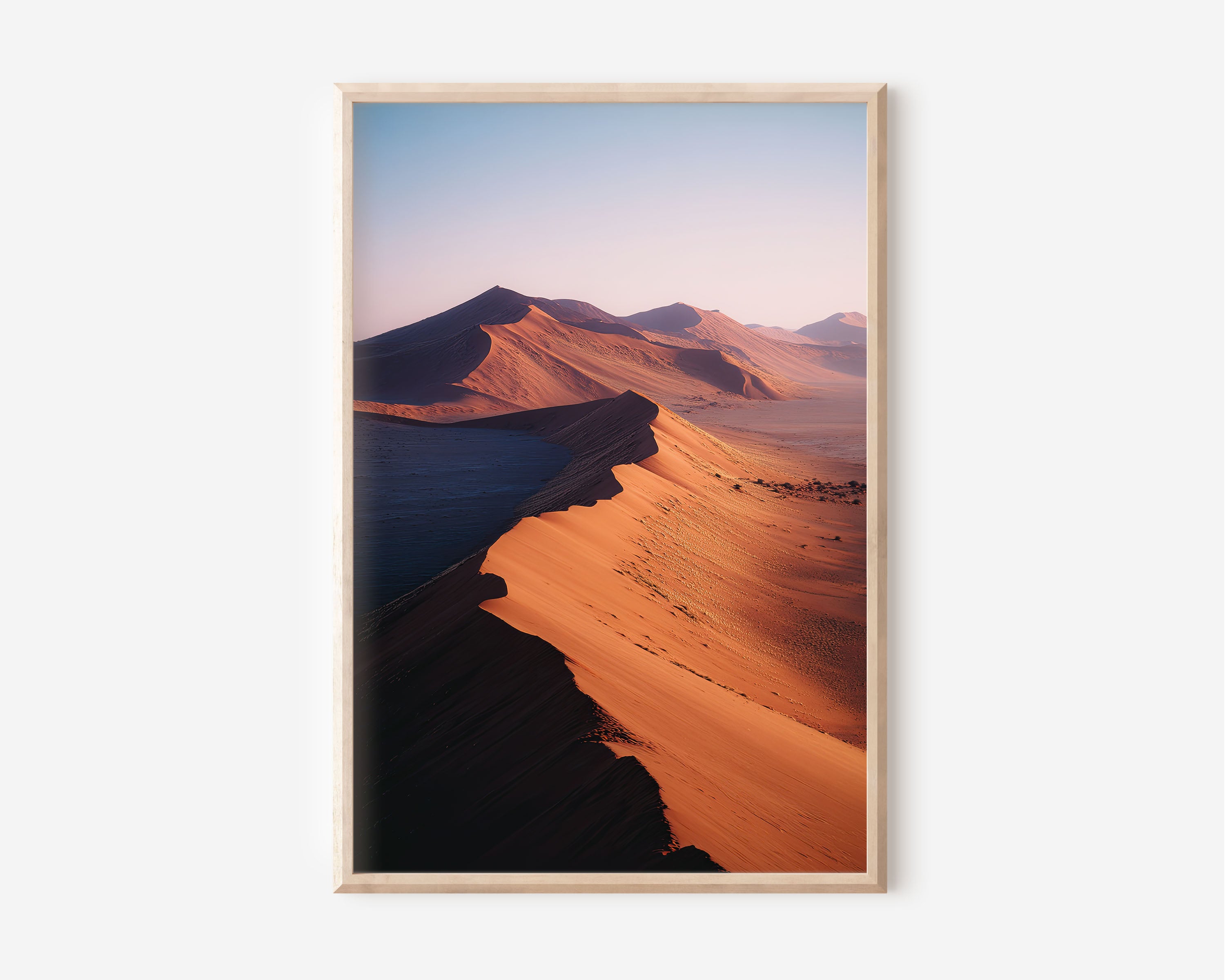 Sossusvlei Sand Dunes Wall Art Print | Namib Desert Namibia Aerial Sunrise Photography | Africa Travel Poster | Earthy Minimalist Home Decor