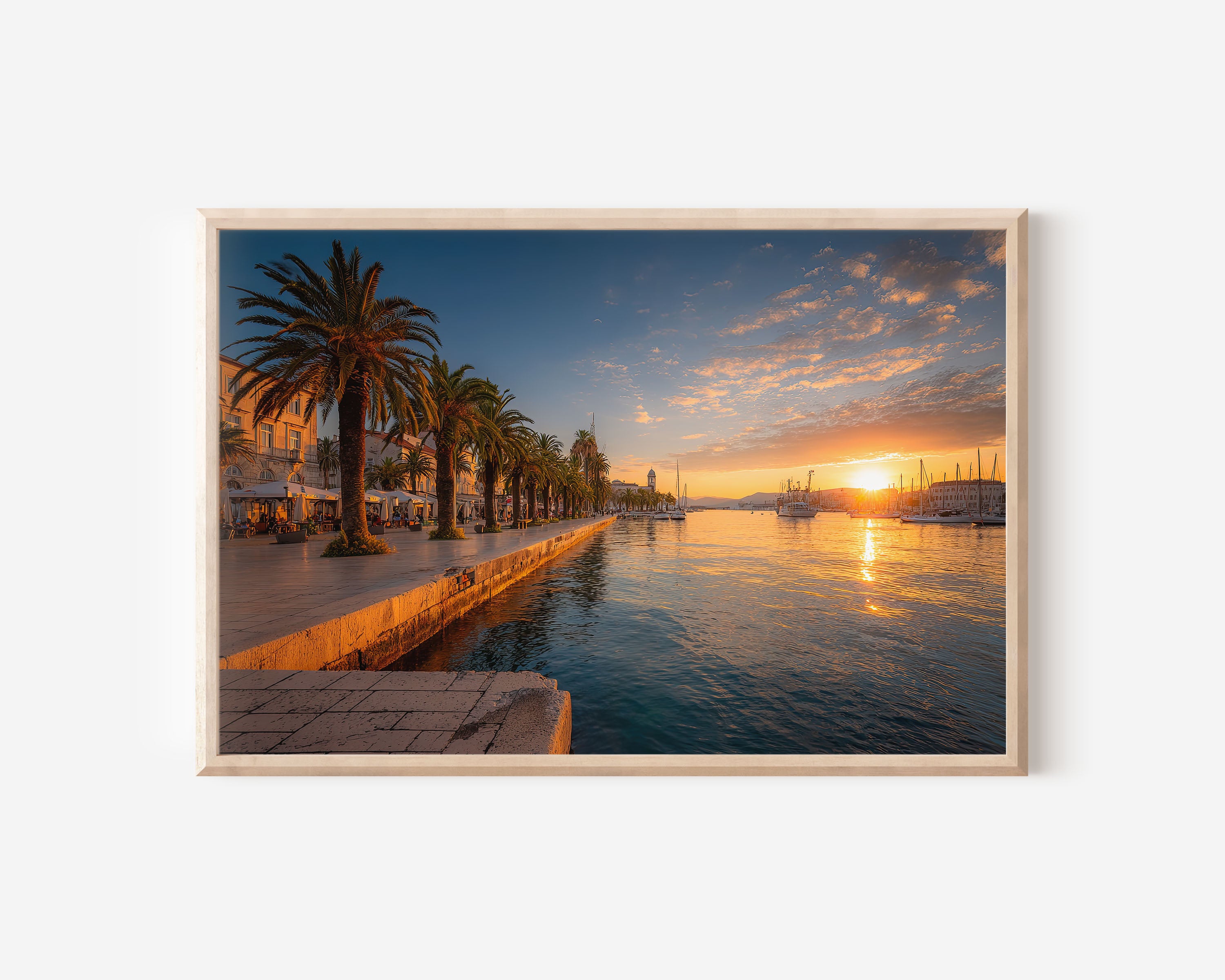 Split Waterfront Sunset Print – Croatia Coastal Wall Art