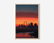 St. Louis Gateway Arch Wall Art Print | Mississippi River Sunset Photography | Missouri Skyline Cityscape Poster | American City Home Decor | Urban Silhouette Print