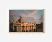 St Peter's Basilica Vatican City Rome Wall Art Print, Vatican Architecture Golden Hour
