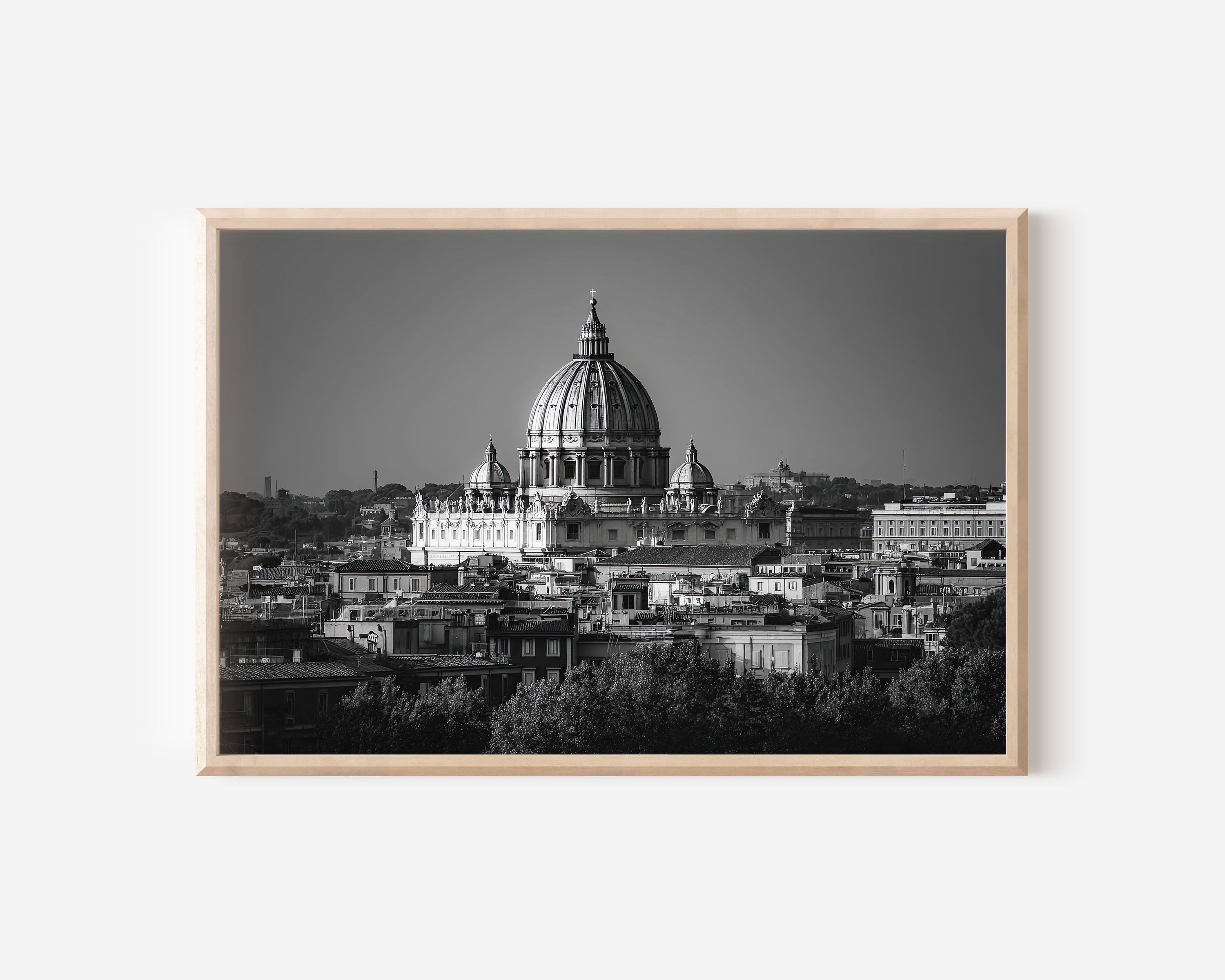 St. Peter’s Basilica Rome Black & White Wall Art