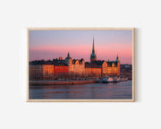 Stockholm Gamla Stan Pink Sunset Print | Sweden Waterfront Wall Art