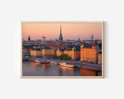 Stockholm Gamla Stan Sunset Skyline Print | Sweden Old Town Wall Art