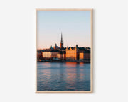 Stockholm Old Town Sunset Wall Art | Gamla Stan Sweden Print | Travel Photography Poster