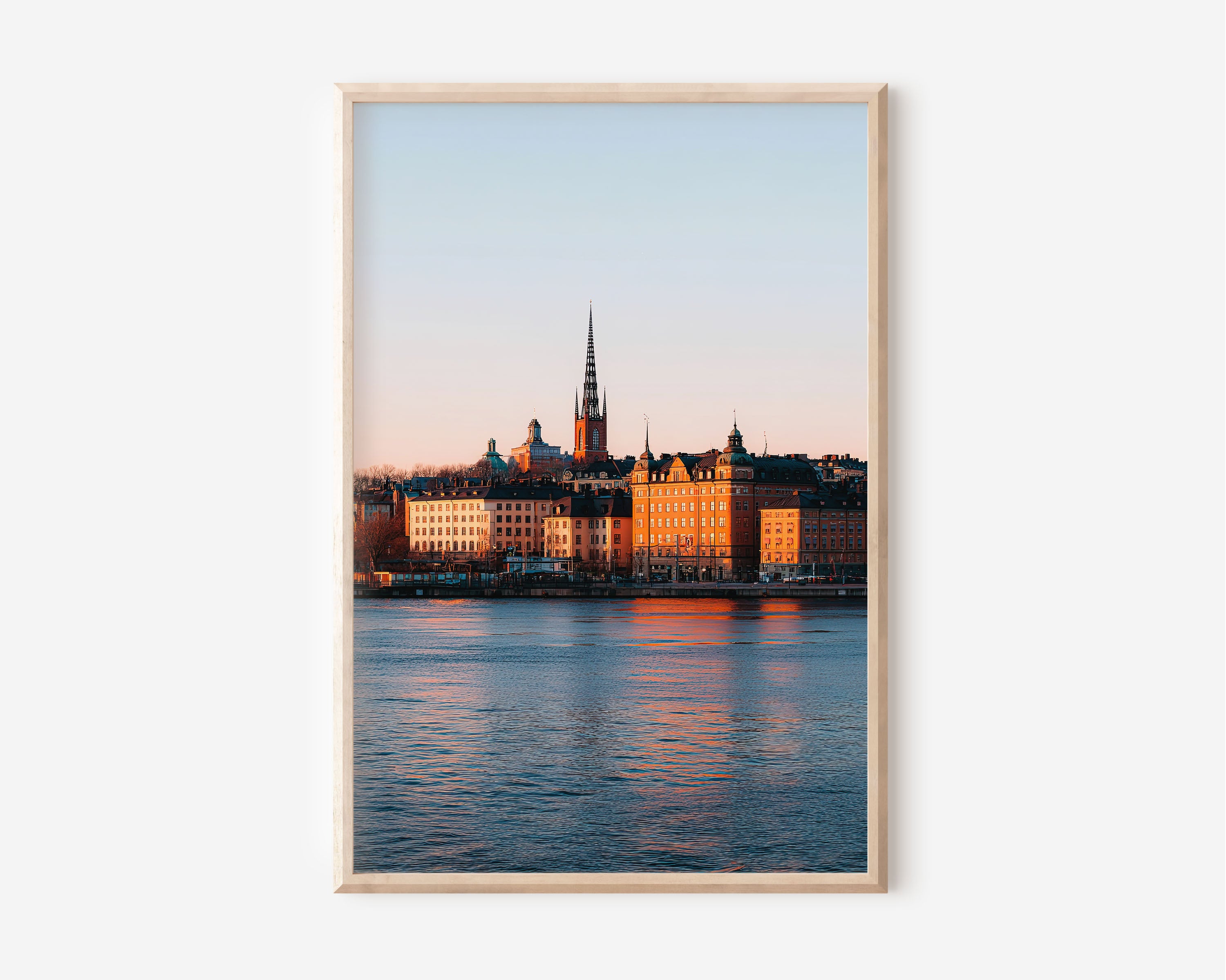 Stockholm Old Town Sunset Wall Art | Gamla Stan Sweden Print | Travel Photography Poster