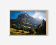 Swiss Alps Grindelwald Wall Art Print – Dramatic Mountain Cliff Canvas