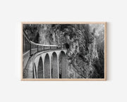 Swiss Mountain Railway Black & White Wall Art