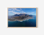 Table Mountain Cape Town Wall Art – South Africa Coastal Landscape Aerial Print