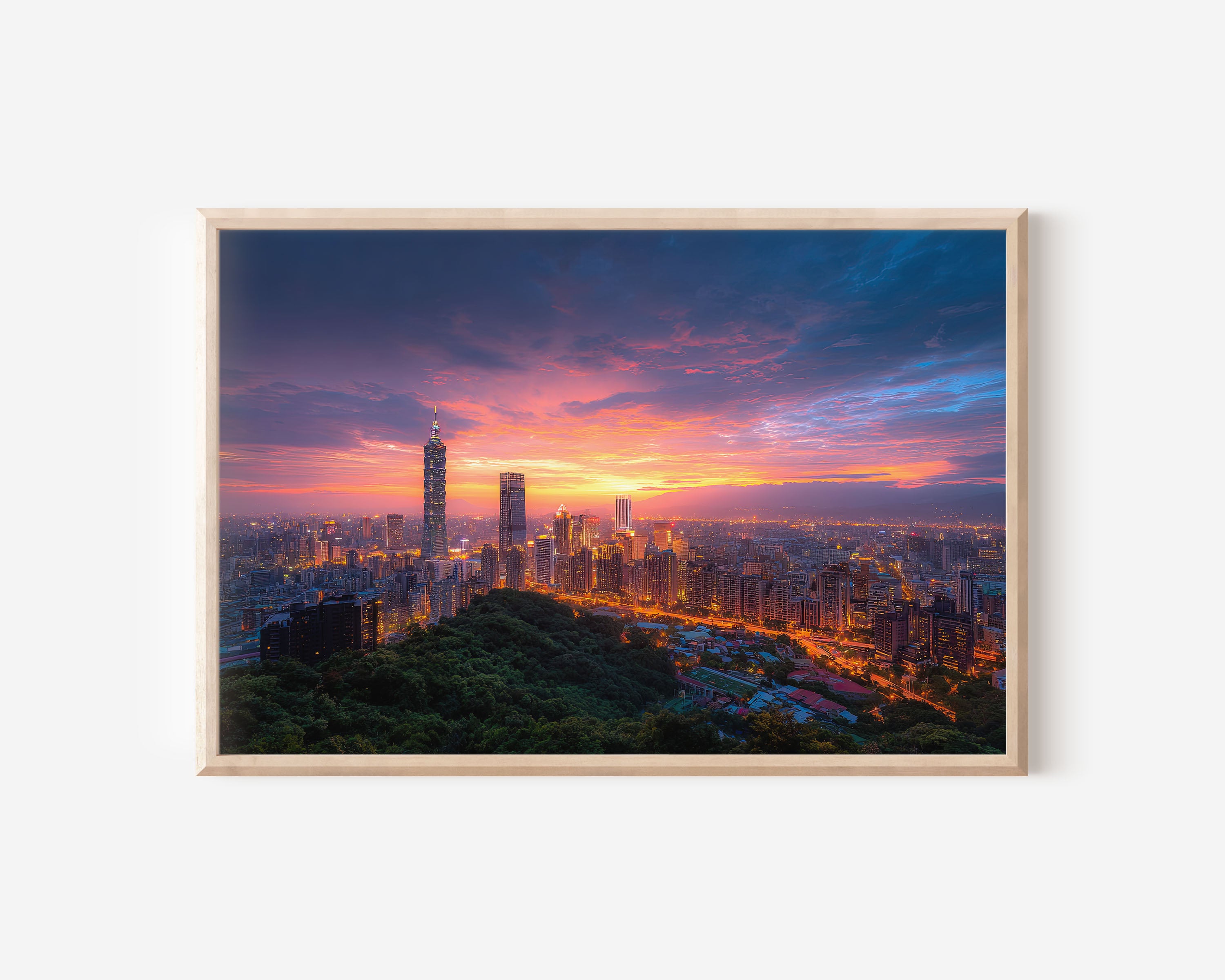 Taipei 101 Sunset Print – Taiwan Skyline Wall Art