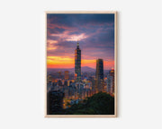 Taipei 101 Wall Art – Taipei City Skyline Sunset Print