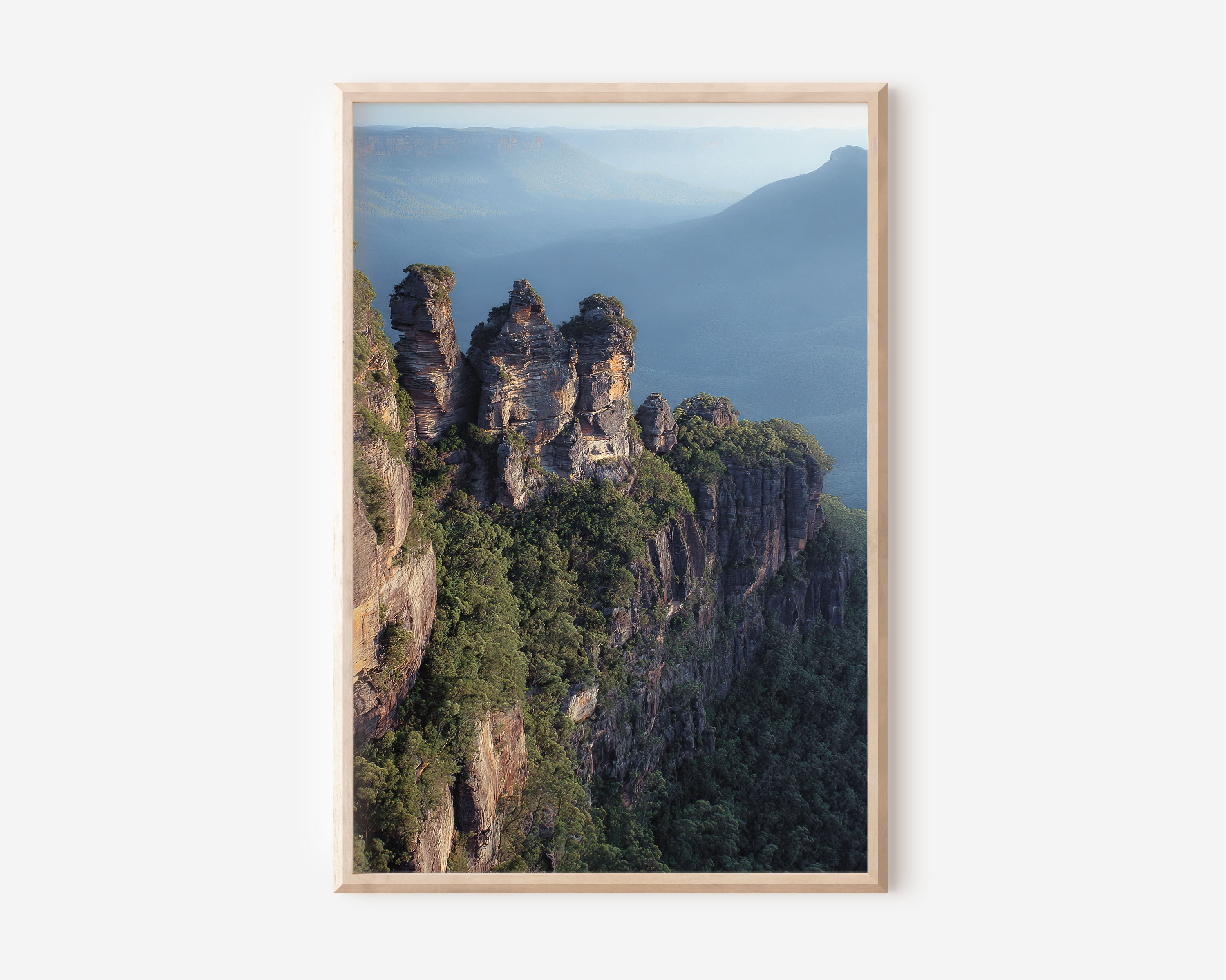 Three Sisters Blue Mountains Wall Art Print | Katoomba NSW Australia Sandstone Rock Formation Photography | Australian Travel Poster | Nature Home Decor