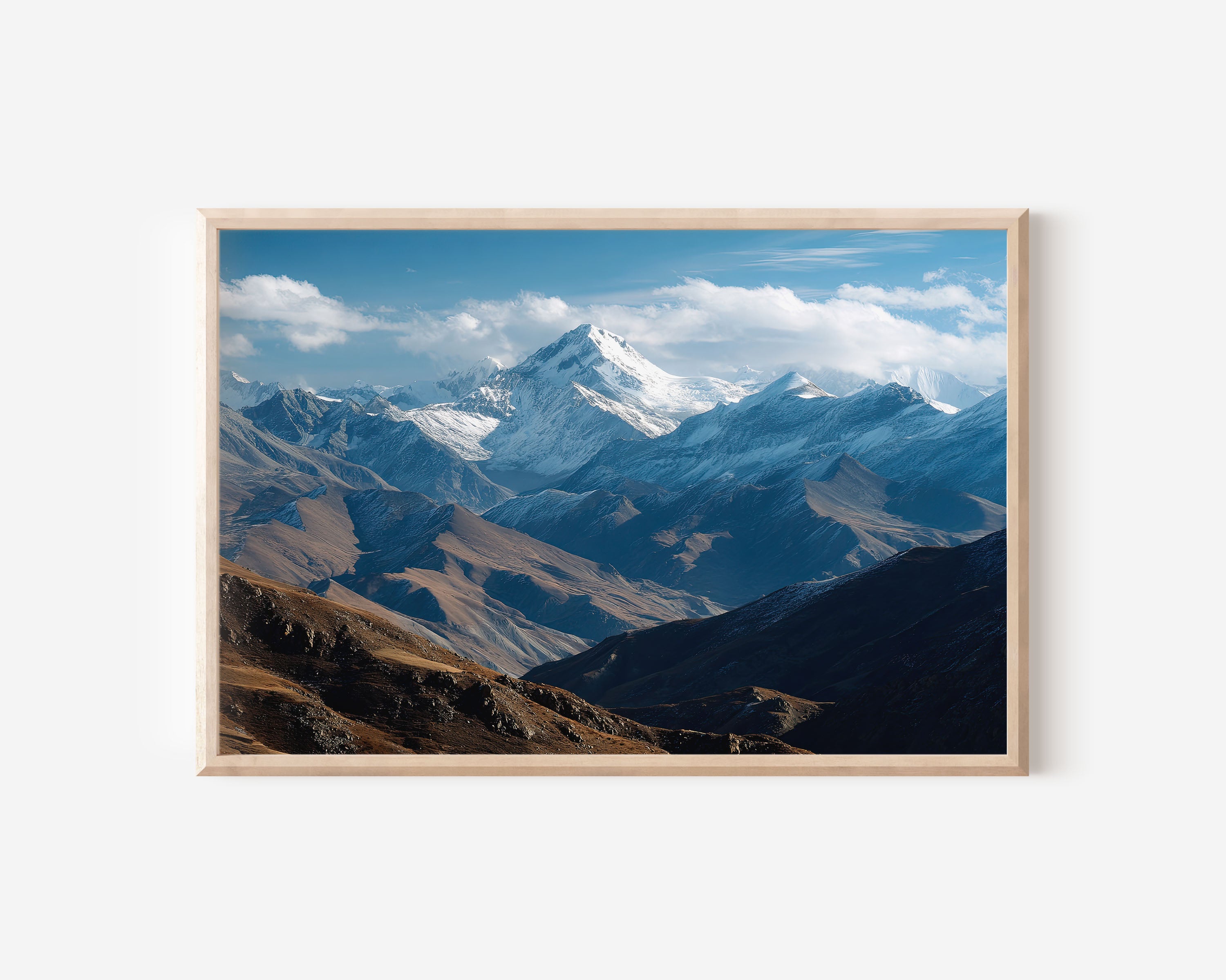Tibet Himalayas Wall Art – Snow Mountain Landscape Print, Himalayan Nature Photography Decor