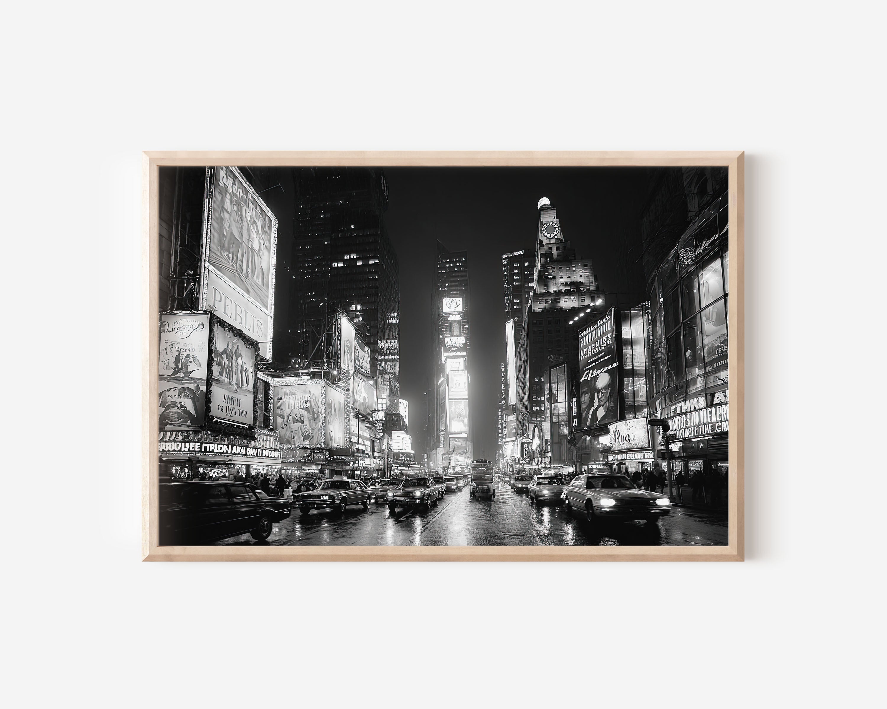 Times Square Wall Art Print – Black and White New York Photography