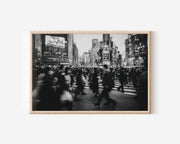 Tokyo Shibuya Crossing Wall Art – Black and White City Photography Print