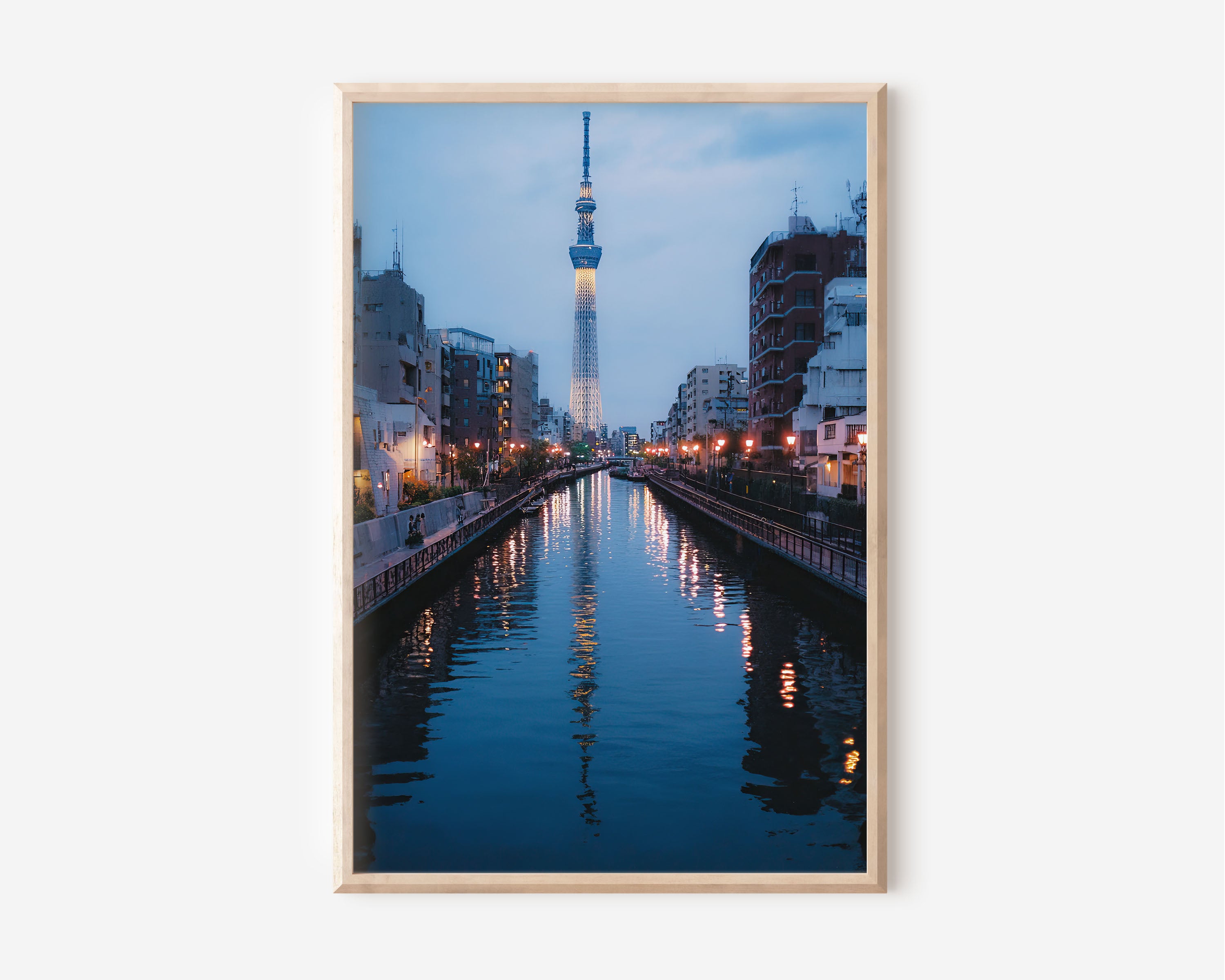 Tokyo Skytree Night Wall Art | City Reflection Urban Print