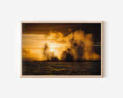 Tonga Blowholes Golden Hour Print | Wave Spray Sunset Wall Art