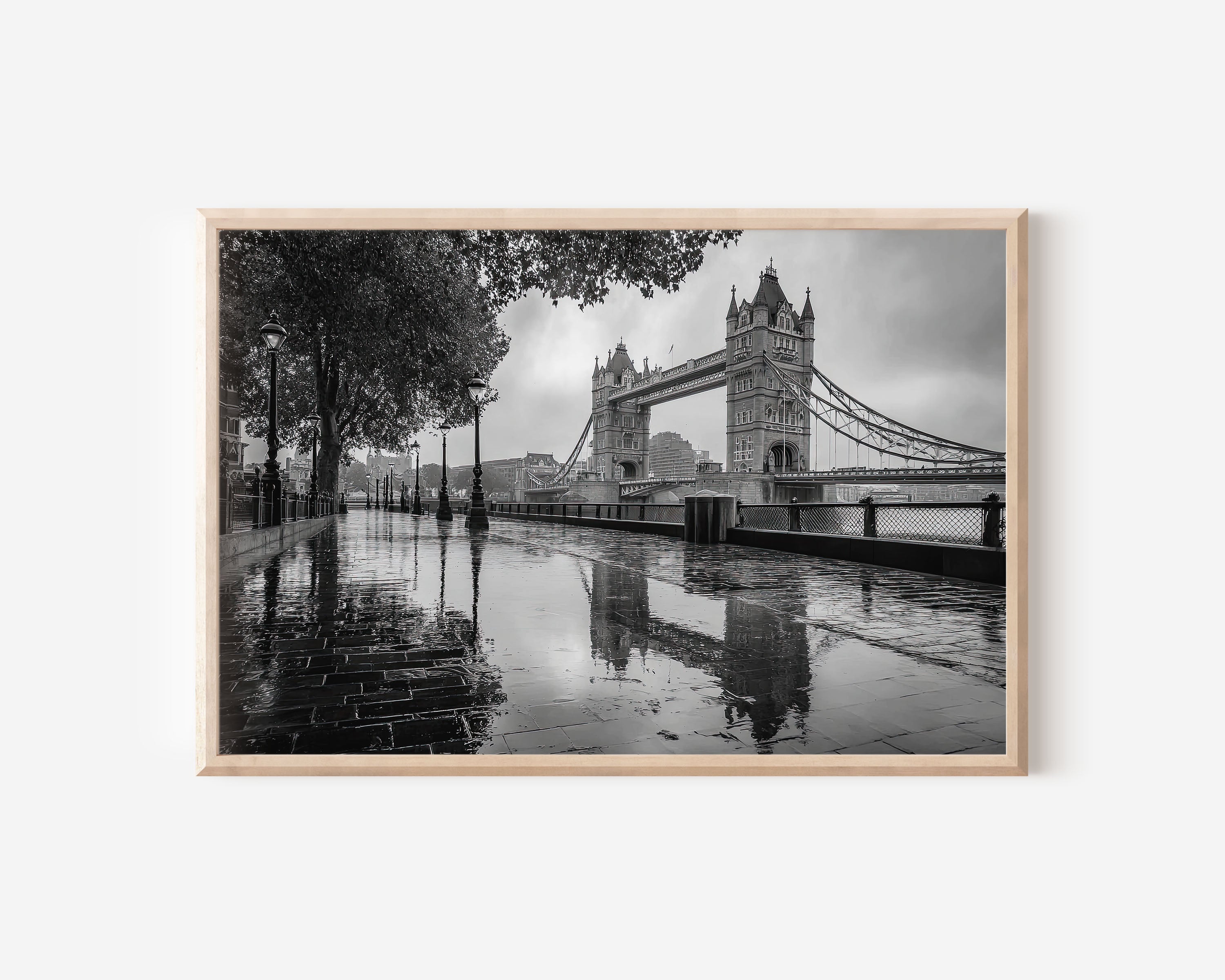 Tower Bridge London Black & White Wall Art