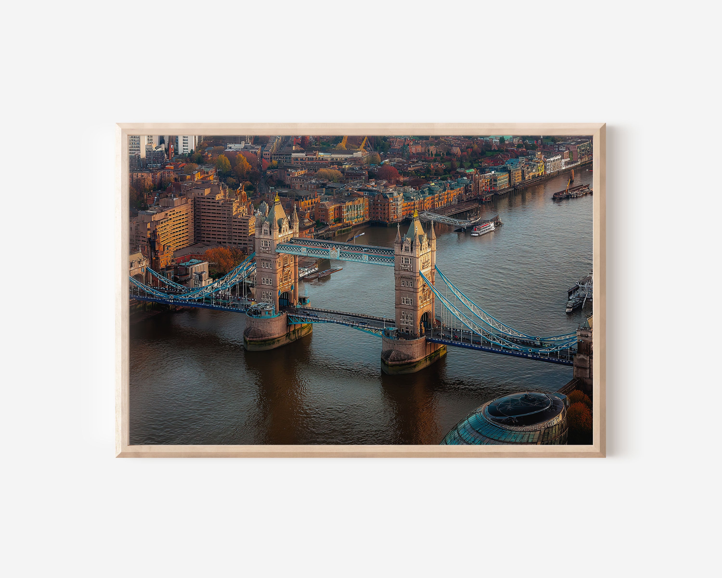 Tower Bridge London Wall Art Print | Thames River Aerial Cityscape Photography