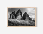Tre Cime Dolomites Black & White Wall Art