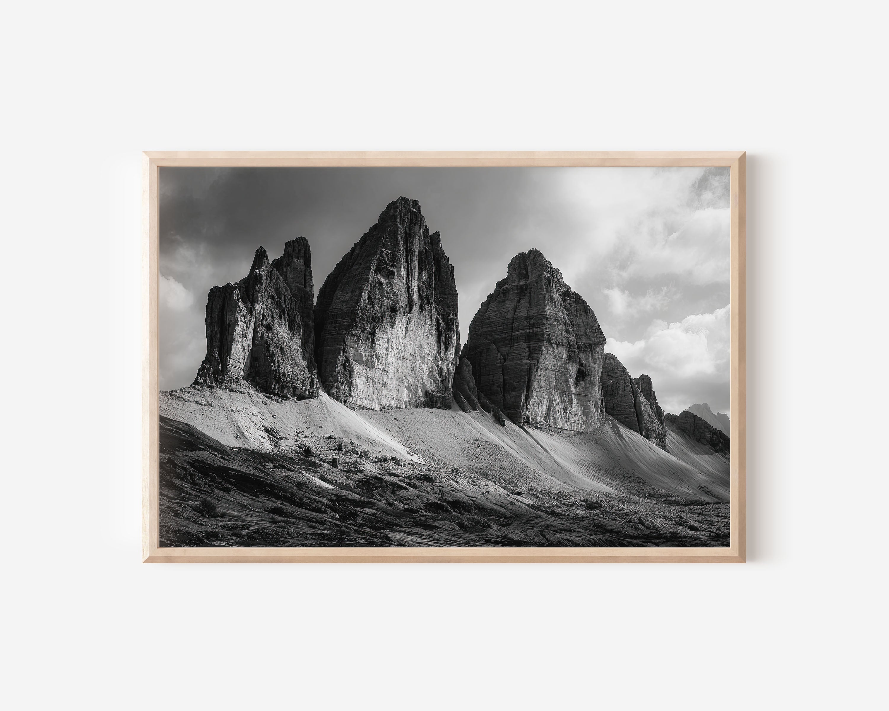 Tre Cime Dolomites Black & White Wall Art