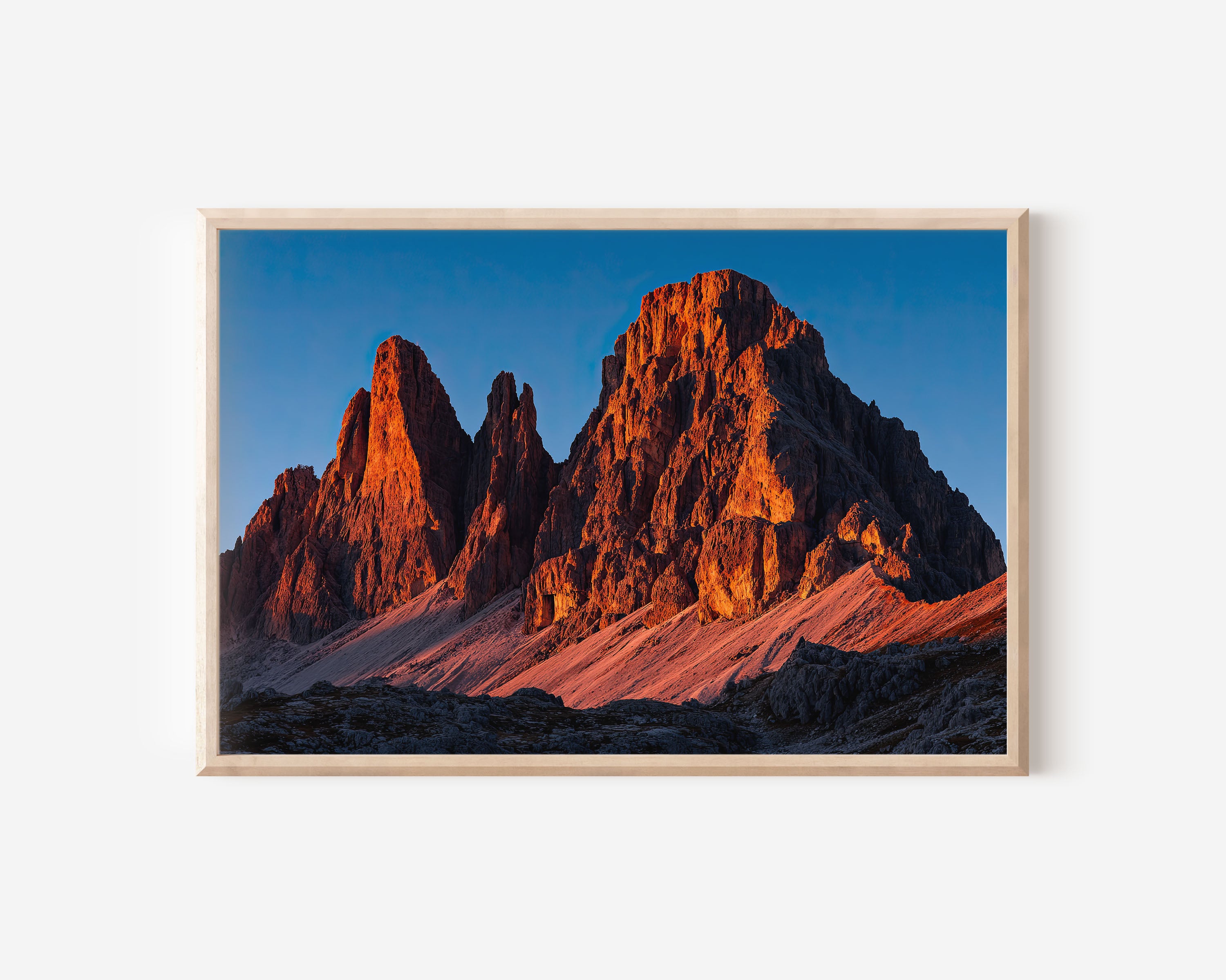 Tre Cime di Lavaredo Wall Art Print | Dolomites Sunset Mountain Photography