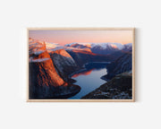 Trolltunga Norway Wall Art Print | Dramatic Norwegian Fjord Mountain Landscape