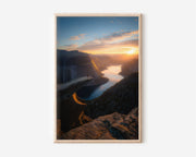 Trolltunga Norway Wall Art – Fjord Mountain Sunset Print