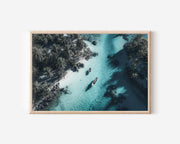 French Polynesia Tropical Lagoon Wall Art Print – Aerial Island Paradise Ocean