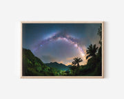 Milky Way Arch Over Tropical Mountains – Night Sky Wall Art