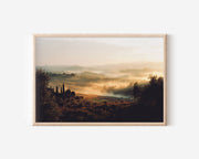 Tuscany Rolling Hills Wall Art Print, Val d'Orcia Morning Mist Italy Landscape