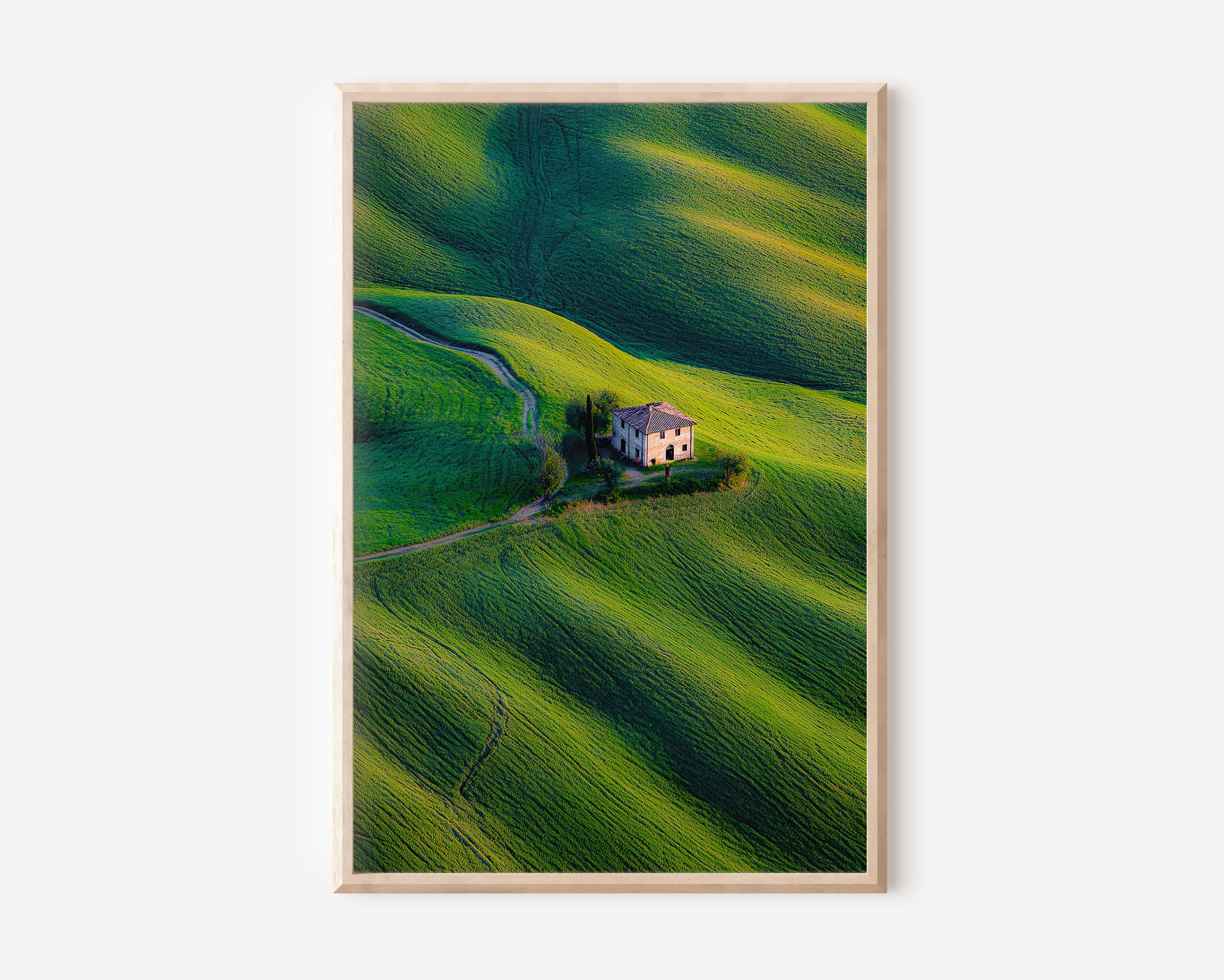Tuscany Wall Art Print | Rolling Green Hills Italy Photography | Farmhouse Landscape Poster | Italian Countryside Home Decor | Europe Travel Print
