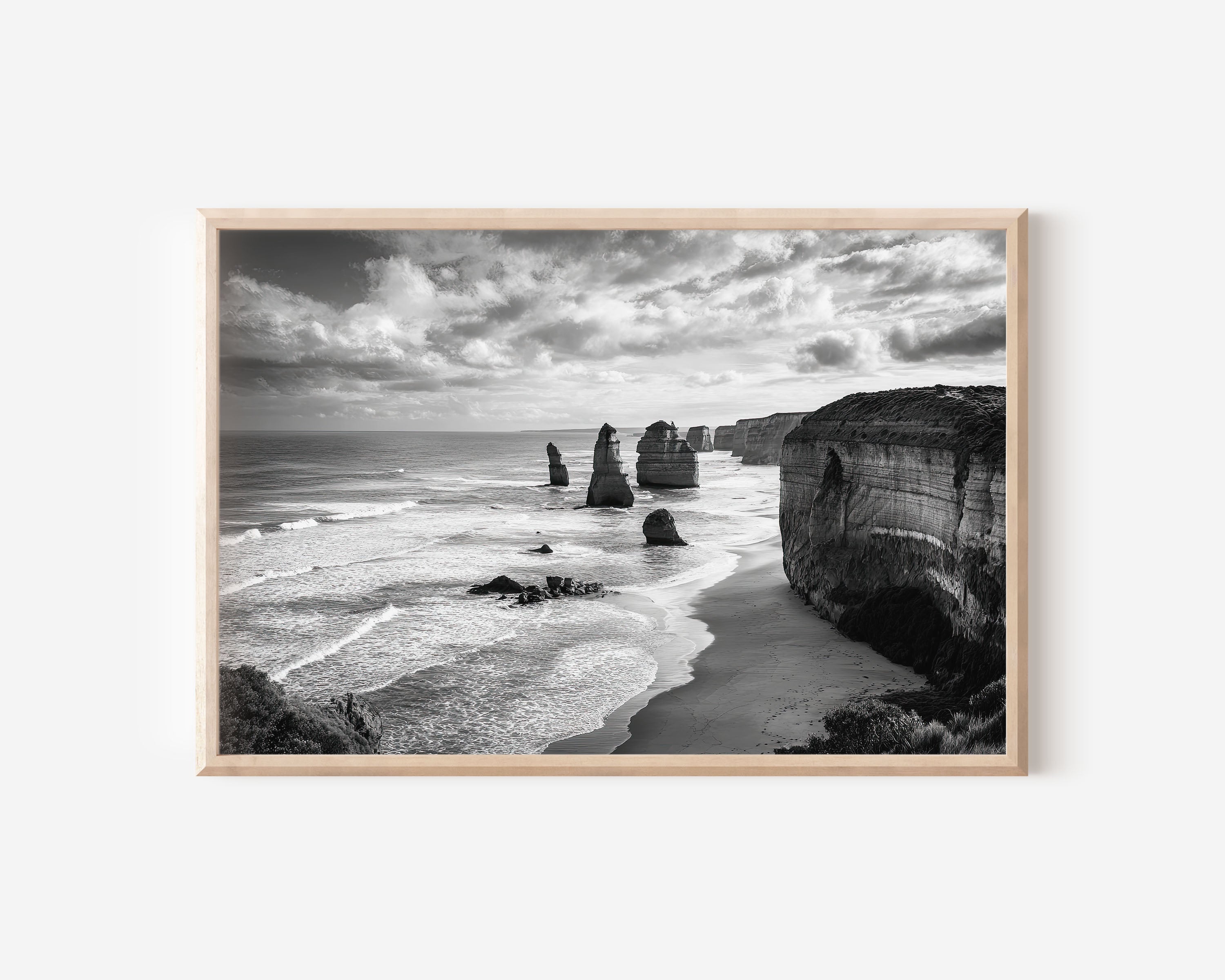 Twelve Apostles Australia Black & White Wall Art