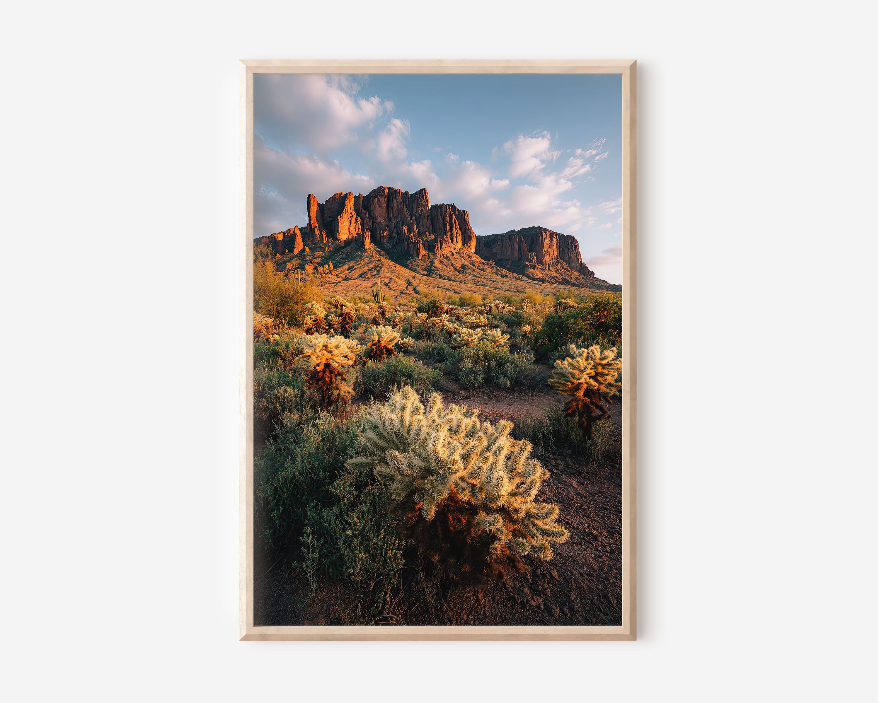 Superstition Mountains Arizona Print | Sonoran Desert Cactus Wall Art | Southwest Landscape Photography