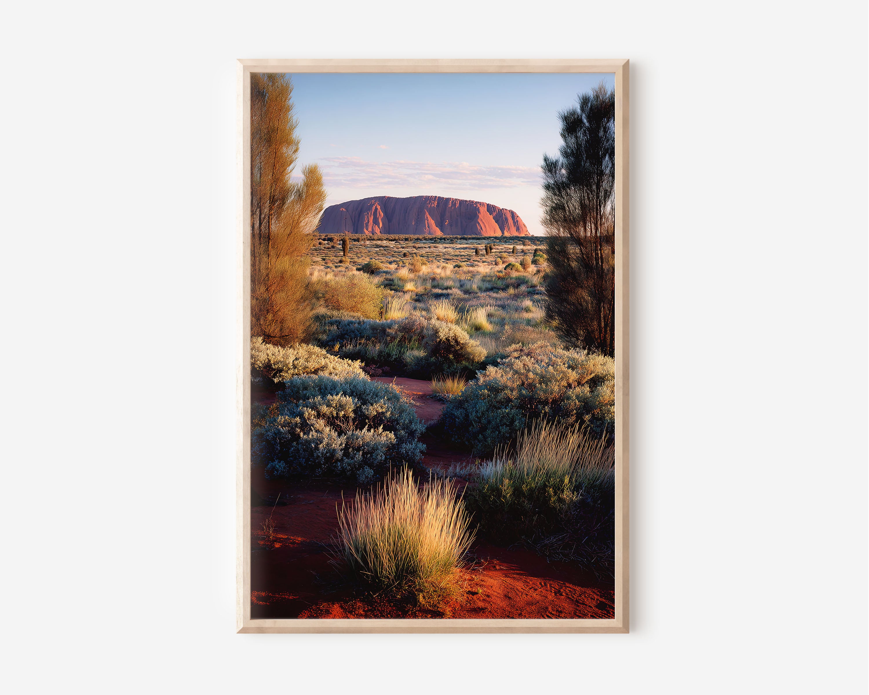 Uluru Wall Art Print | Ayers Rock Northern Territory Australian Outback Sunrise Photography | Australia Travel Poster | Red Desert Nature Home Decor