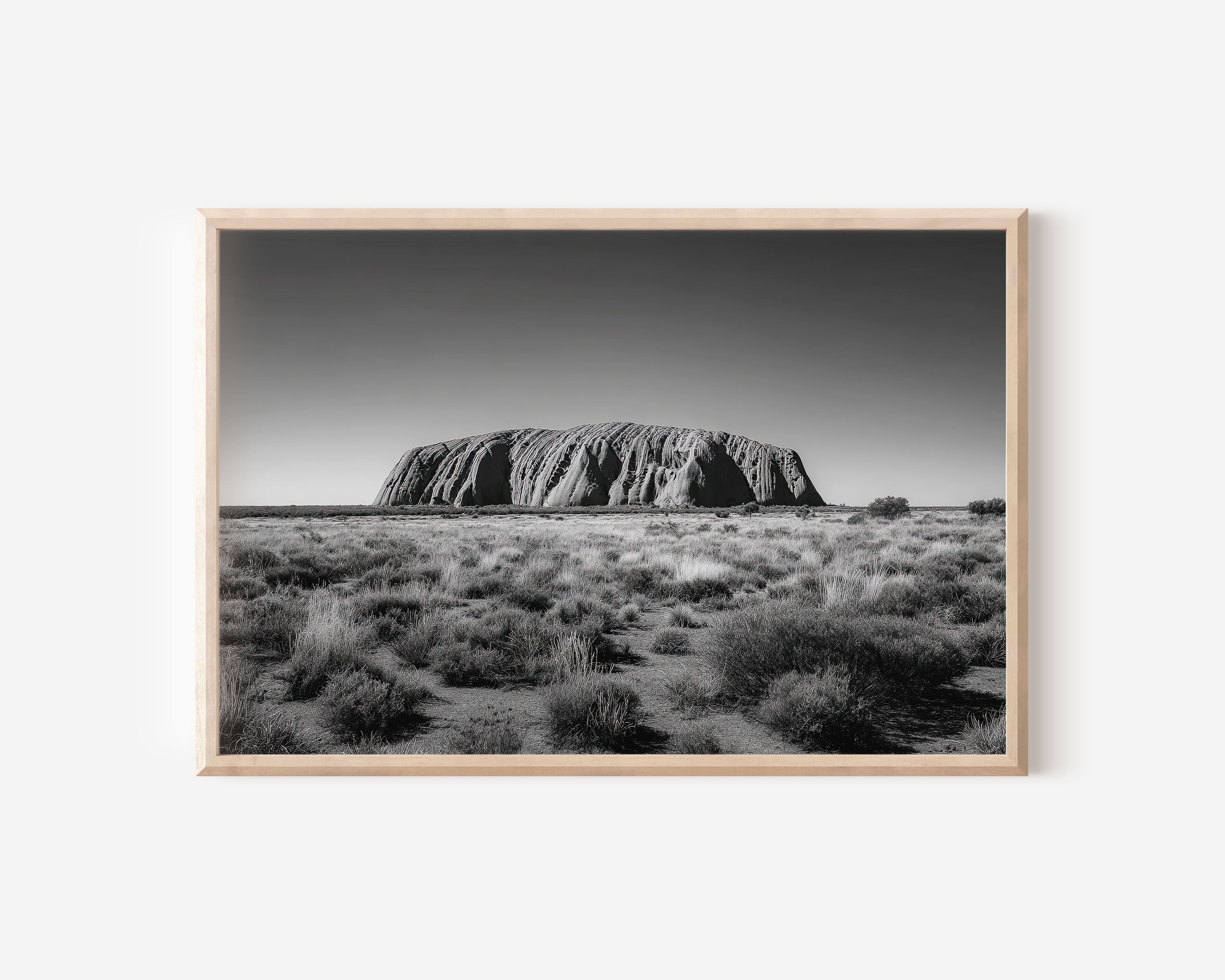 Uluru Australia Black & White Wall Art Print