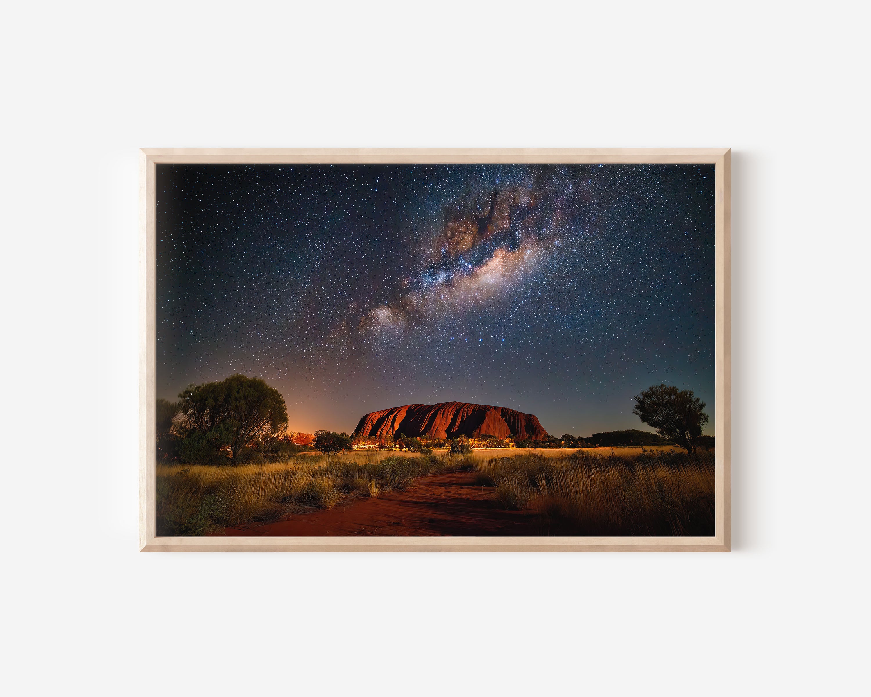 Uluru Milky Way Wall Art – Australia Outback Galaxy Night Sky Landscape