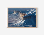 Ustyurt Plateau Wall Art Print | Central Asia Desert Cliffs Snow Landscape Photography