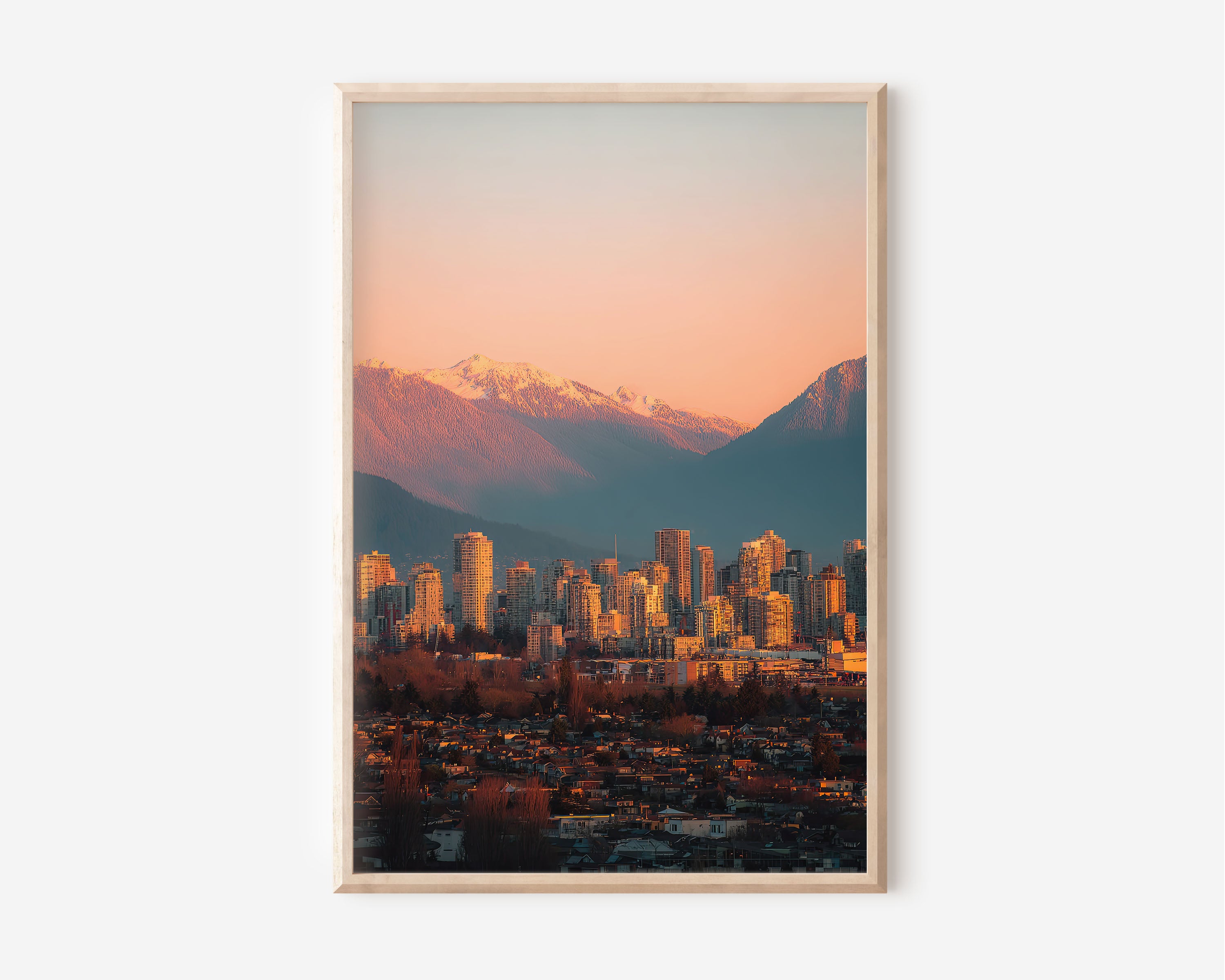 Vancouver Skyline Wall Art Print | Canada Mountain City Photography
