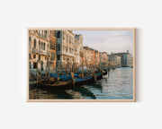 Venice Gondolas Grand Canal Italy Wall Art Print, Classic Venetian Cityscape