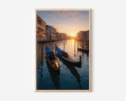 Venice Gondola Sunrise Wall Art Print | Grand Canal Dawn Photography | Italy Cityscape Poster | Romantic Venice Travel Print | European Home Decor