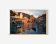 Vernazza Cinque Terre Wall Art – Italy Harbor Village Sunset