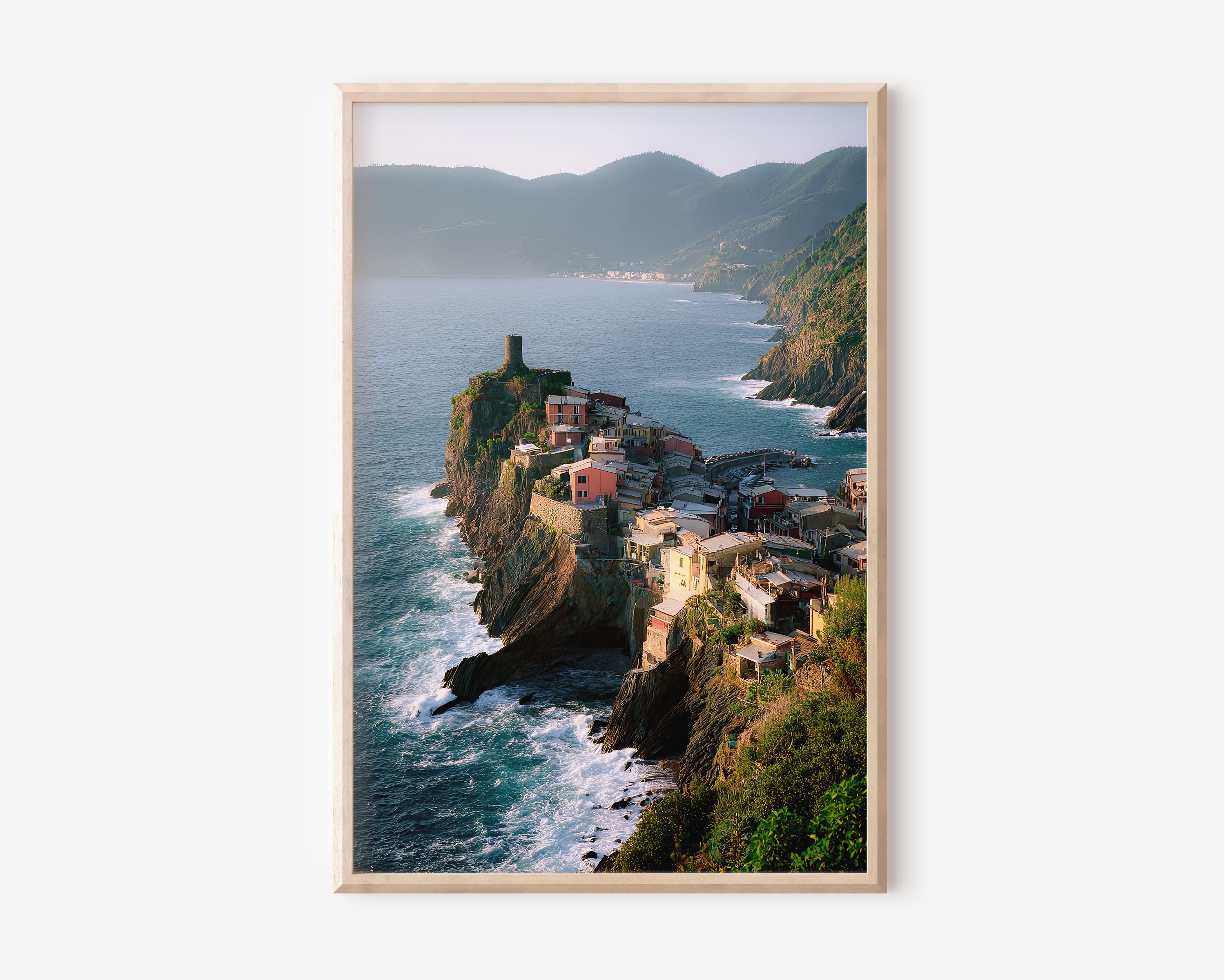 Vernazza Cinque Terre Wall Art Print | Italian Riviera Village Coastal Photography | Ligurian Sea Cliffside Landscape Poster | Italy Travel Print | Mediterranean Home Decor